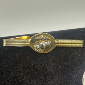 Vintage USMC Approved 388 Marine Corps Gold Tone Metal Tie Tack/Clip
